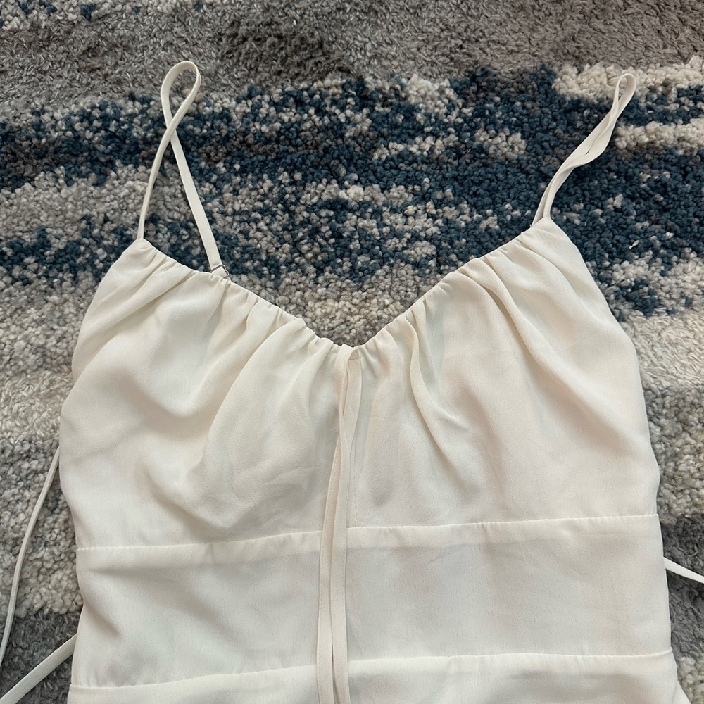 White Ruffled Mini Dress - Picture 5 of 13